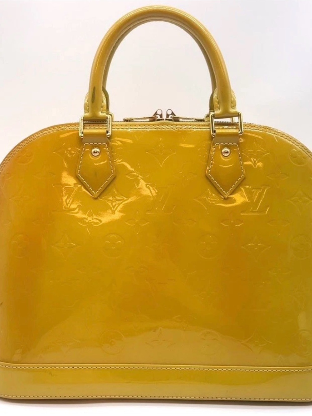 Louis Vuitton Yellow Patent Vernis Alma Satchel - Picture 3 of 16
